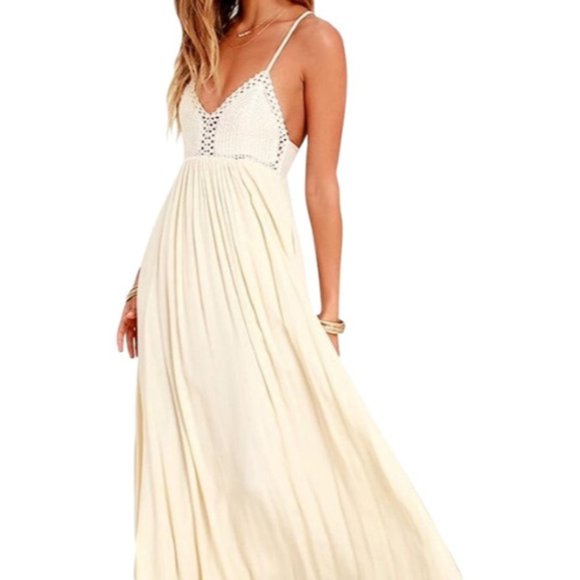 boho ivory maxi dress